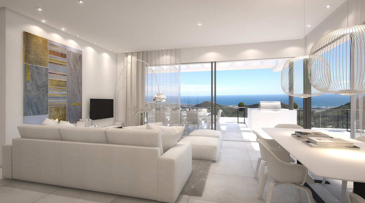 Panoramic views off plan development in Marbella, spectacular design and great quality specifications.From € 460.000.